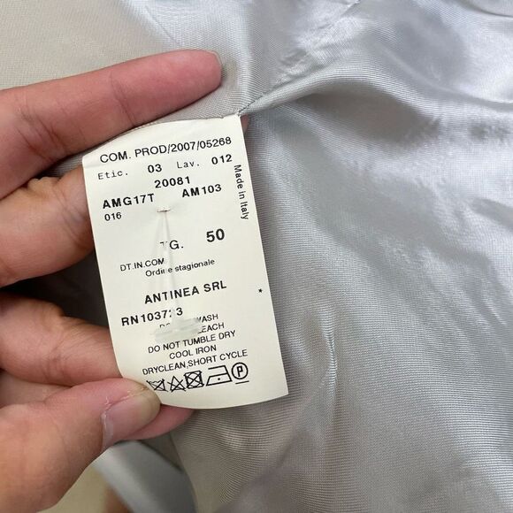 ARMANI COLLEZIONI Shawl Neckline Double Breasted Gray Plaid Blazer Flax Blend 14 - Picture 7 of 9